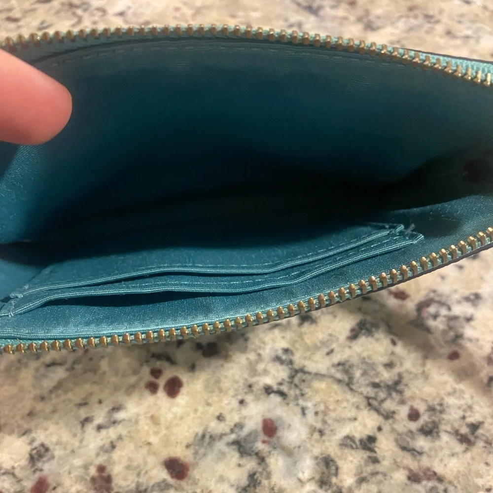 Coach aqua teal Wristlet Clutch